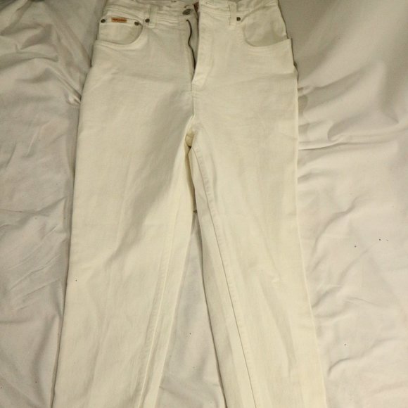 VTG COSMO White Denim Straight Leg Jeans Sz 9/10 - Picture 2 of 15